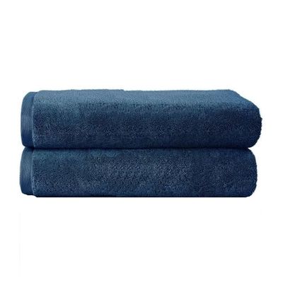 MAXQON Pack Of 2 - Hand Towel - 100% Cotton 600 GSM Medium Size (45x75cm) Highly Absorbent And Super Durable, Color Dark Blue