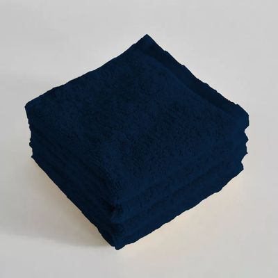 MAXQON Pack Of 10 - Face Towel - 100% Cotton Small Size (30x30cm) Highly Absorbent And Super Durable, Color Dark Blue