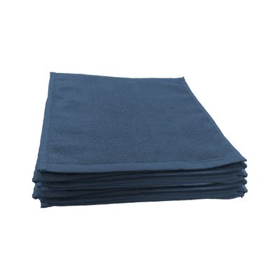 MAXQON Pack Of 10 - Face Towel - 100% Cotton Small Size (30x30cm) Highly Absorbent And Super Durable, Color Dark Blue