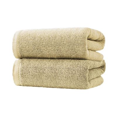 MAXQON Pack Of 2 - Beach Towel - 100% Cotton 600 GSM Over Sized (90x180cm), Highly Absorbent Bath Sheet For Pool, Beach, Fitness, Sports, Yoga, Color-Beige