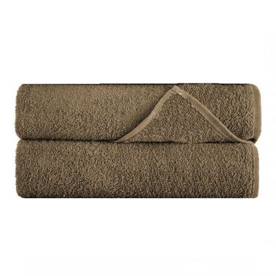 MAXQON Pack Of 2 - Bath Towel - 100% Cotton 600 GSM Large Size (70x140cm) Highly Absorbent And Super Durable , Color Brown