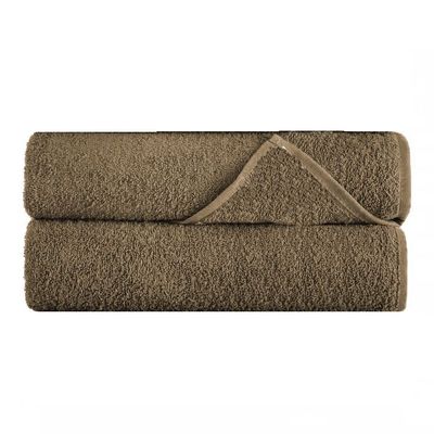 MAXQON Pack Of 2 - Bath Towel - 100% Cotton 600 GSM Large Size (70x140cm) Highly Absorbent And Super Durable , Color Brown