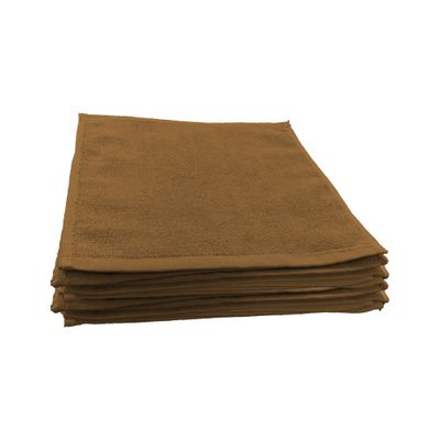 MAXQON Pack Of 10 - Face Towel - 100% Cotton Small Size (30x30cm) Highly Absorbent And Super Durable, Color Brown