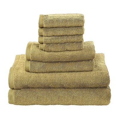 MAXQON 8-Pieces Towel Set - 100% Cotton 600 GSM, 2xBath Towel(70x140cm), 2xHand Towel(45x75cm), 4xFace Towel(30x30cm), Highly Absorbent Super Durable, Color-Beige