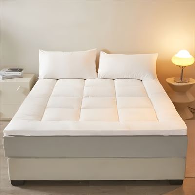 MAXQON Mattress Topper 6CM Thickness  Quilted Microfiber 600gsm, Color White, Twin Size 120x200cm