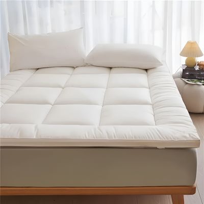 MAXQON Mattress Topper 6CM Thickness  Quilted Microfiber 600gsm, Color White, Twin Size 120x200cm