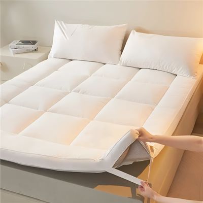 MAXQON Mattress Topper 6CM Thickness  Quilted Microfiber 600gsm, Color White, Twin Size 120x200cm