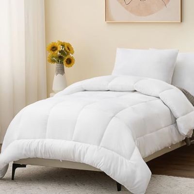 MAXQON Duvet Comforter Microfiber Single, Color White, Size 150x200cm