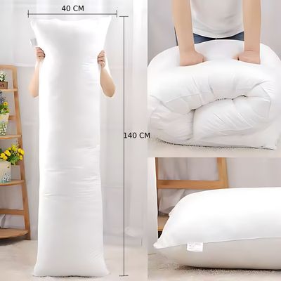 MAXQON 1-Piece Body Pillow Striped White, Long Pillow Extra Soft Microfiber Anti Allergic&Anti-bacterial, Size(40x140CM)