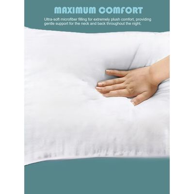 MAXQON 1-Piece Bed Pillow Single Piping Hotel Standard Extra Soft Microfiber Anti Allergic&Anti-bacterial,  Size(50x70CM)