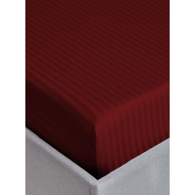 MAXQON Fitted Bed Sheet +1Pcs Pillow Covers, Single Size 90x190+15cm, Color Maroon