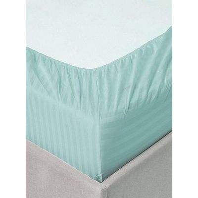 MAXQON Fitted Bed Sheet +1Pcs Pillow Covers, Single Size 90x190+15cm, Color Sky blue