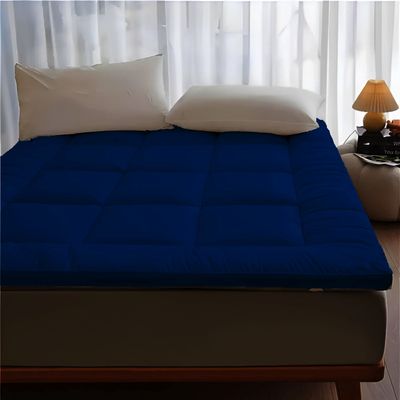 MAXQON Mattress Topper 6CM Thickness  Quilted Microfiber 600gsm, Color Blue, Single Size 100x200cm