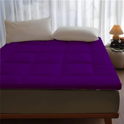 MAXQON Mattress Topper 6CM Thickness  Quilted Microfiber 600gsm, Color Purple, Single Size 100x200cm