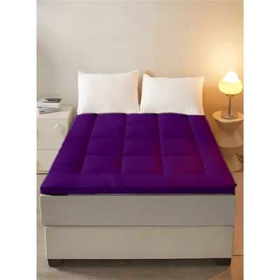 MAXQON Mattress Topper 6CM Thickness  Quilted Microfiber 600gsm, Color Purple, Single Size 100x200cm