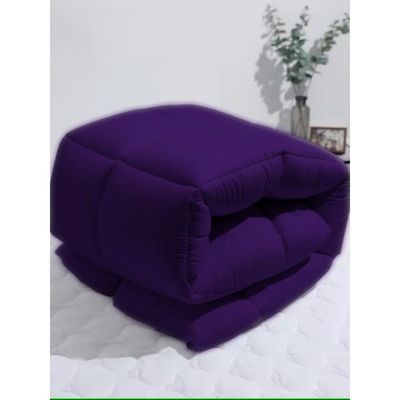 MAXQON Mattress Topper 10CM Thickness Quilted Microfiber 900gsm, Color Purple, Single Size 100x200cm