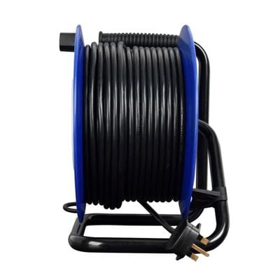 Masterplug HDCC5013/4BL Four Socket Medium 50 meter Open Cable Reel Extension Lead with Handle