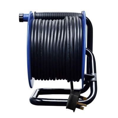 Masterplug LDCC2513/4BL Four Socket Medium 25 meter Open Cable Reel Extension Lead with Handle