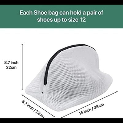 Shoe Wash Bags, Set Of 3 REUsable Mesh Shoe Laundry Bags For Sneakers, Trainers, Running Shoes, Fit Up To Size 12 