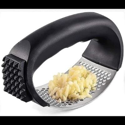 Stainless Steel Hand Garlic Crusher And Meat Hammer With Ergonomic Handle (Black)