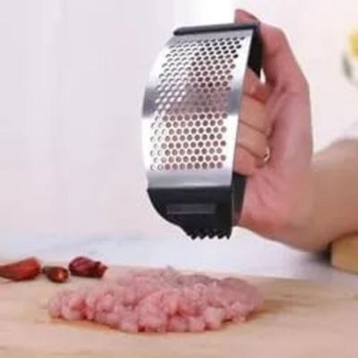 Mirfa Stainless Steel Hand Garlic Crusher And Meat Hammer With Ergonomic Handle (Black)