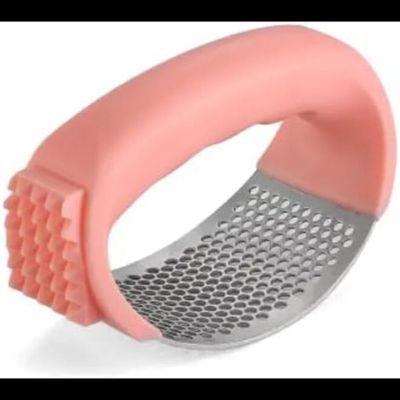 Stainless Steel Hand Garlic Crusher And Meat Hammer With Ergonomic Handle (Pink)