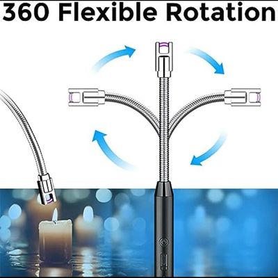Mirfa 360 Degrees Rechargeable Candle Lighter - Black