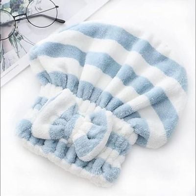 Microfiber Hair Drying Towel Cap (Blue)