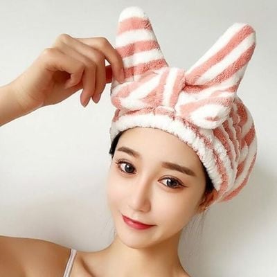 Microfiber Hair Drying Towel Cap (Pink)