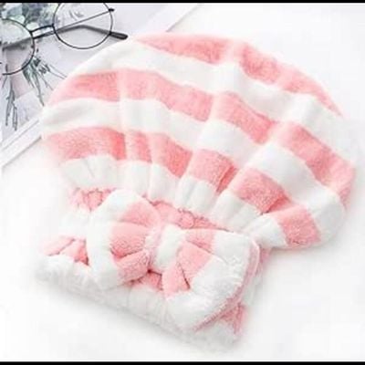 Microfiber Hair Drying Towel Cap (Pink)