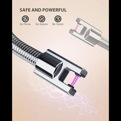 Mirfa 360 Degrees Rechargeable Candle Lighter - Silver