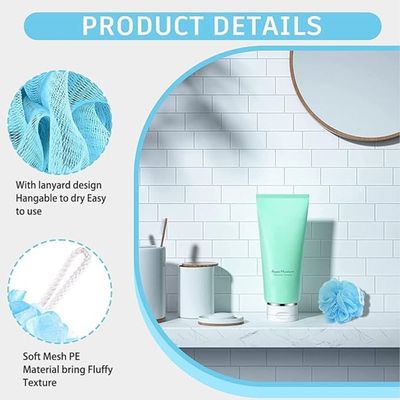 Mirfa Mesh Bath Sponge Loofah (Assorted Colour - Pack of 4)