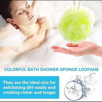 Mirfa Mesh Bath Sponge Loofah (Assorted Colour - Pack of 4)