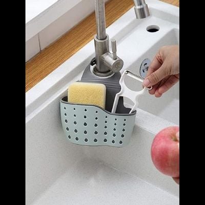 Kitchen Sink Shelf Organizer - Sink Caddy Soap And Sponge Holder Drying Rack (Green)