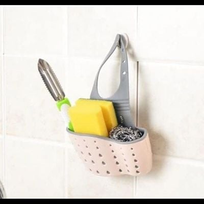 Kitchen Sink Shelf Organizer - Sink Caddy Soap And Sponge Holder Drying Rack (Pink)