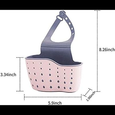 Kitchen Sink Shelf Organizer - Sink Caddy Soap And Sponge Holder Drying Rack (Pink)