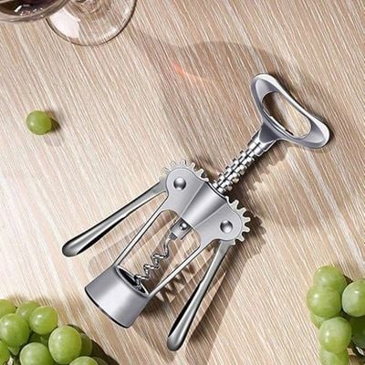 Wing Corkscrew Wine Bottle Opener (Silver)