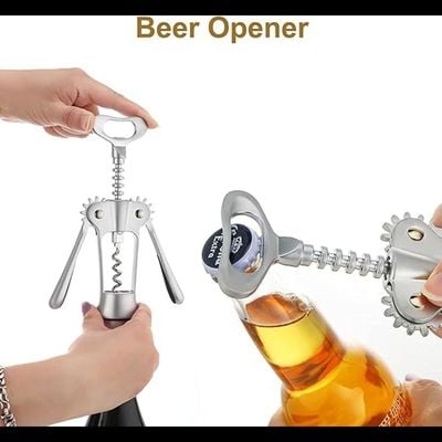 Wing Corkscrew Wine Bottle Opener (Silver)