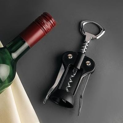 Mirfa Wing Corkscrew Wine Bottle Opener (Black)