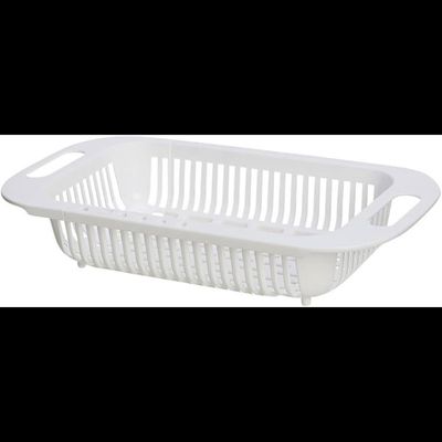 Mirfa Extendable Kitchen Sink Colander Strainer Basket (White)