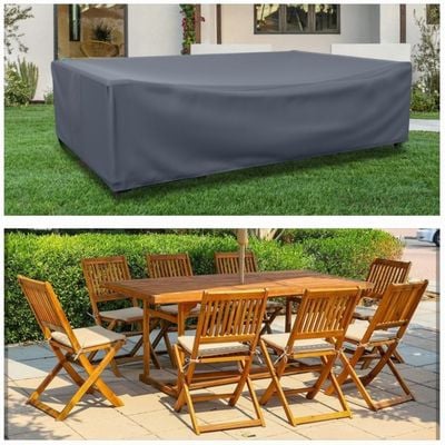 8 Seater Outdoor Dining Set Universal Protection Cover L250xW160xH90cm - Grey