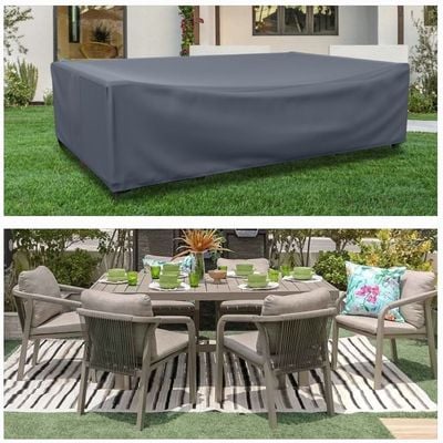 6-Seater Anna Outdoor Dining Set Protection Cover - L270xW170xH80cm - Grey