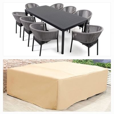 8-10 Seater MENA DINING SET Protection Cover - L400xW220xH85cm - Beige