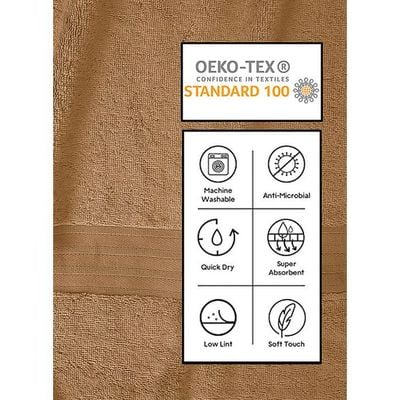 Ideal Home 100% Cotton 7 pc Bath Sheet Set Camel