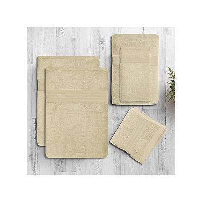Extra Large Bath Towels Set (Pack of 6) 2 Bath Sheet 90x180cm, 1 Bath Towel 70x140cm, 1 Hand Towel 40x70cm, 2 Face Towel 30x30cm, Cream - 550 GSM 100% Cotton Soft Bathroom Towels, Quick Drying, Highly Absorbent, Perfect for Hotels, Spas and Homes Extra Large Bath Towels Set (Pack of 6) 2 Bath Sheet 90x180cm, 1 Bath Towel 70x140cm, 1 Hand Towel 40x70cm, 2 Face Towel 30x30cm, Cream - 550 GSM 100% Cotton Soft Bathroom Towels, Quick Drying, Highly Absorbent, Perfect for Hotels, Spas and Homes