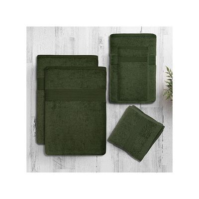 Extra Large Bath Towels Set (Pack of 6) 2 Bath Sheet 90x180cm, 1 Bath Towel 70x140cm, 1 Hand Towel 40x70cm, 2 Face Towel 30x30cm, Army Green - 550 GSM 100% Cotton Soft Bathroom Towels, Quick Drying, Highly Absorbent, Perfect for Hotels, Spas and Homes Extra Large Bath Towels Set (Pack of 6) 2 Bath Sheet 90x180cm, 1 Bath Towel 70x140cm, 1 Hand Towel 40x70cm, 2 Face Towel 30x30cm, Army Green - 550 GSM 100% Cotton Soft Bathroom Towels, Quick Drying, Highly Absorbent, Perfect for Hotels, Spas and Homes