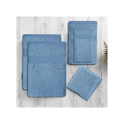 Extra Large Bath Towels Set (Pack of 6) 2 Bath Sheet 90x180cm, 1 Bath Towel 70x140cm, 1 Hand Towel 40x70cm, 2 Face Towel 30x30cm, Sky Blue - 550 GSM 100% Cotton Soft Bathroom Towels, Quick Drying, Highly Absorbent, Perfect for Hotels, Spas and Homes Extra Large Bath Towels Set (Pack of 6) 2 Bath Sheet 90x180cm, 1 Bath Towel 70x140cm, 1 Hand Towel 40x70cm, 2 Face Towel 30x30cm, Sky Blue - 550 GSM 100% Cotton Soft Bathroom Towels, Quick Drying, Highly Absorbent, Perfect for Hotels, Spas and Homes