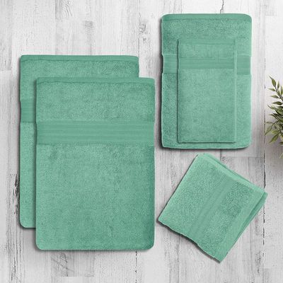 Extra Large Bath Towels Set (Pack of 6) 2 Bath Sheet 90x180cm, 1 Bath Towel 70x140cm, 1 Hand Towel 40x70cm, 2 Face Towel 30x30cm, Mint green - 550 GSM 100% Cotton Soft Bathroom Towels, Quick Drying, Highly Absorbent, Perfect for Hotels, Spas and Homes Extra Large Bath Towels Set (Pack of 6) 2 Bath Sheet 90x180cm, 1 Bath Towel 70x140cm, 1 Hand Towel 40x70cm, 2 Face Towel 30x30cm, Mint green - 550 GSM 100% Cotton Soft Bathroom Towels, Quick Drying, Highly Absorbent, Perfect for Hotels, Spas and Homes