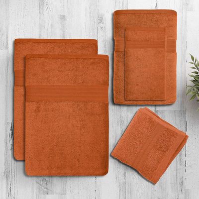 Extra Large Bath Towels Set (Pack of 6) 2 Bath Sheet 90x180cm, 1 Bath Towel 70x140cm, 1 Hand Towel 40x70cm, 2 Face Towel 30x30cm, Orange - 550 GSM 100% Cotton Soft Bathroom Towels, Quick Drying, Highly Absorbent, Perfect for Hotels, Spas and Homes Extra Large Bath Towels Set (Pack of 6) 2 Bath Sheet 90x180cm, 1 Bath Towel 70x140cm, 1 Hand Towel 40x70cm, 2 Face Towel 30x30cm, Orange - 550 GSM 100% Cotton Soft Bathroom Towels, Quick Drying, Highly Absorbent, Perfect for Hotels, Spas and Homes