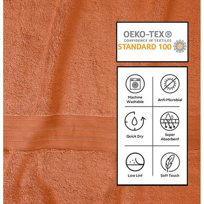 Ideal Home 100% Cotton 7 pc Bath Sheet Set Orange